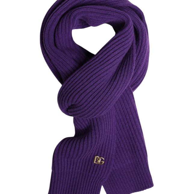 Dolce & Gabbana Purple DG Logo Neck Warmer Wrap Shawl Scarf