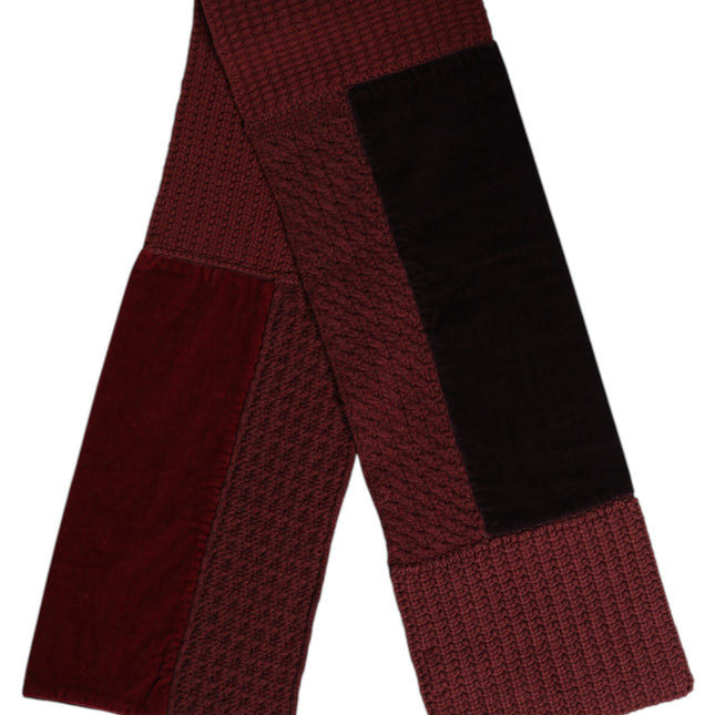 Dolce & Gabbana Maroon Black Neck Warmer Wrap Shawl Scarf