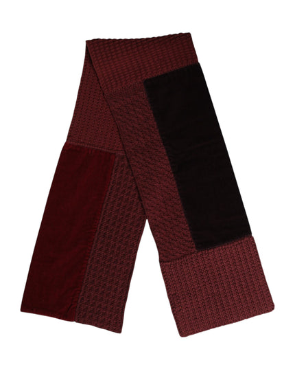 Dolce & Gabbana Maroon Black Neck Warmer Wrap Shawl Scarf