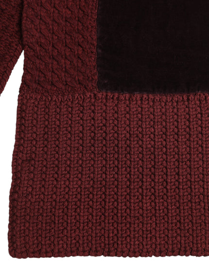 Dolce & Gabbana Maroon Black Neck Warmer Wrap Shawl Scarf