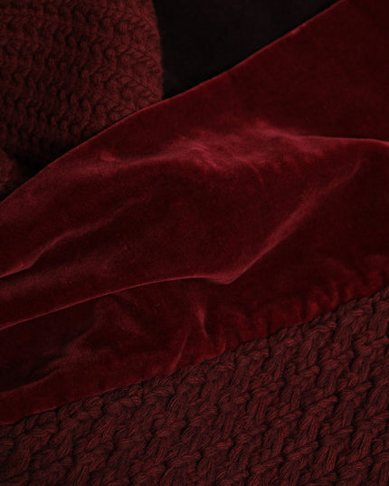 Dolce & Gabbana Maroon Black Neck Warmer Wrap Shawl Scarf