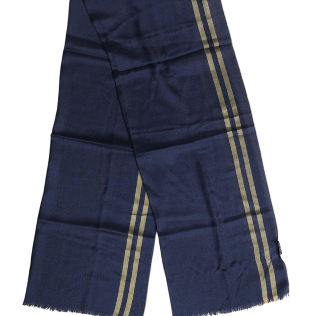 Dolce & Gabbana Blue Cashmere Neck Warmer Wrap Shawl Scarf