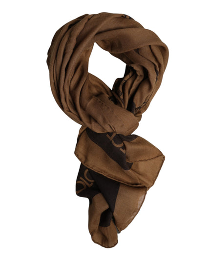 Dolce & Gabbana Brown DG Crown Neck Warmer Men Foulard Scarf