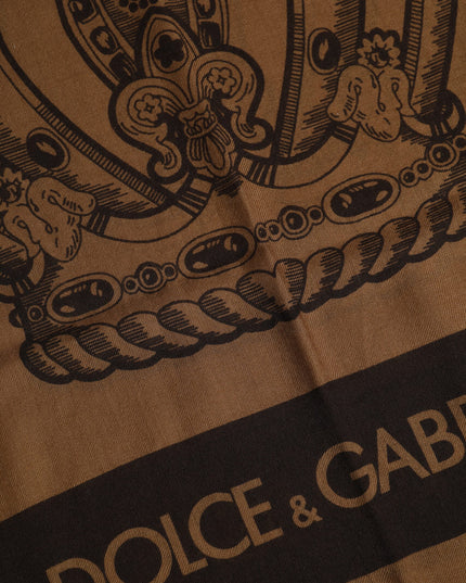 Dolce & Gabbana Brown DG Crown Neck Warmer Men Foulard Scarf