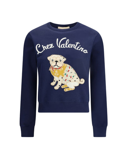 Valentino Blue Cotton Sweatshirt