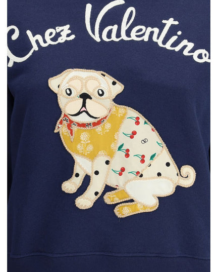 Valentino Blue Cotton Sweatshirt