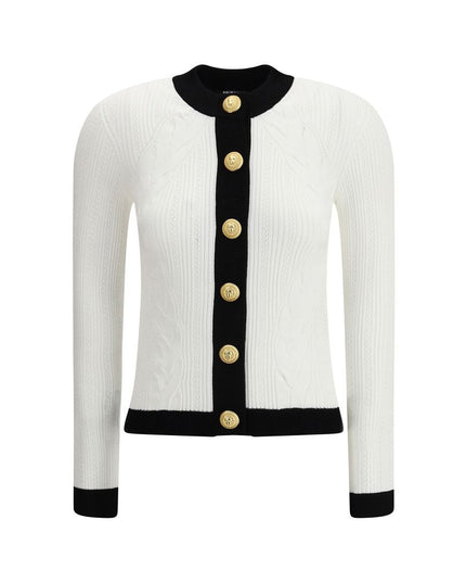 Balmain White Viscose Cardigan