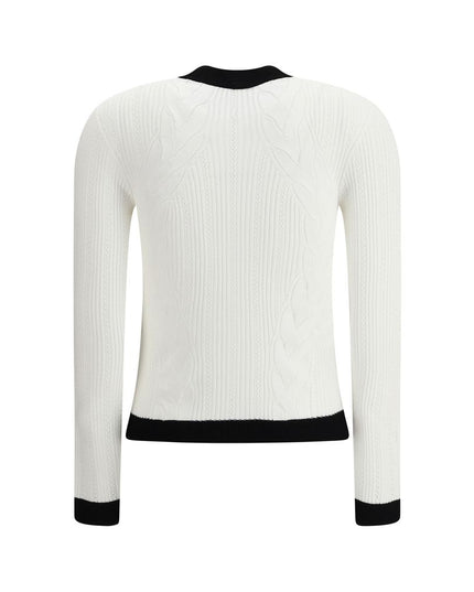 Balmain White Viscose Cardigan