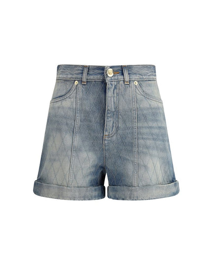 Balmain Light Blue Cotton Bermuda Shorts