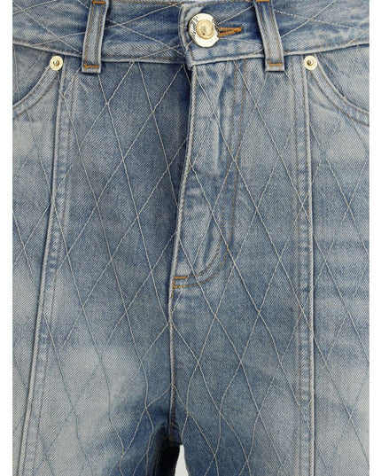 Balmain Light Blue Cotton Bermuda Shorts