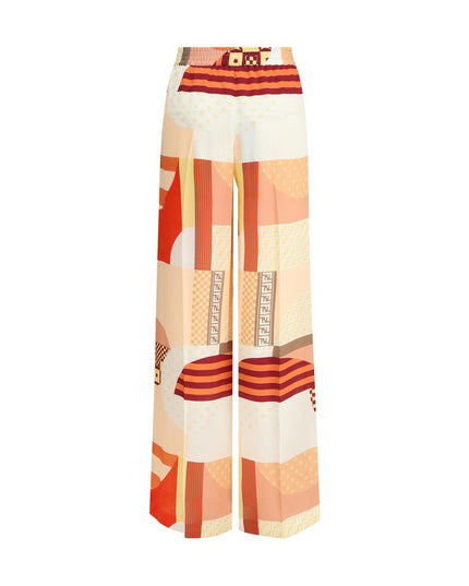 Fendi Multicolor Silk Casual Pants