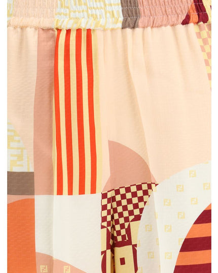 Fendi Multicolor Silk Casual Pants