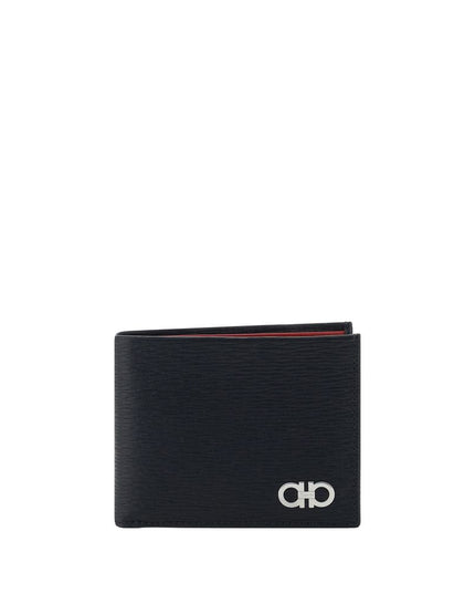 Ferragamo Black Calf Leather Bos Taurus Wallet