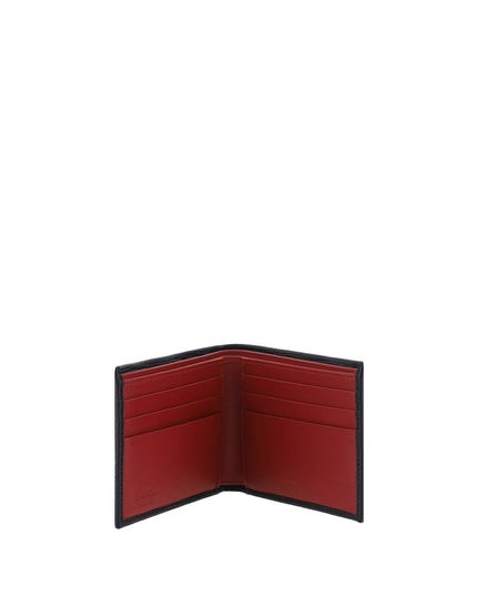 Ferragamo Black Calf Leather Bos Taurus Wallet