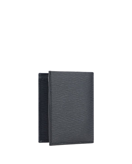 Ferragamo Black Calf Leather Bos Taurus Wallet