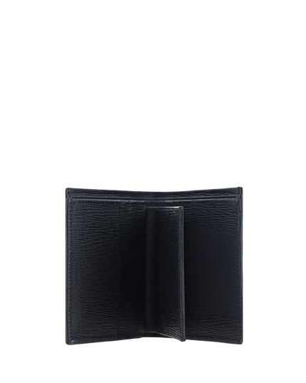 Ferragamo Black Calf Leather Bos Taurus Wallet
