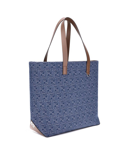 Fendi Light Blue Cotton Shoulder Bag