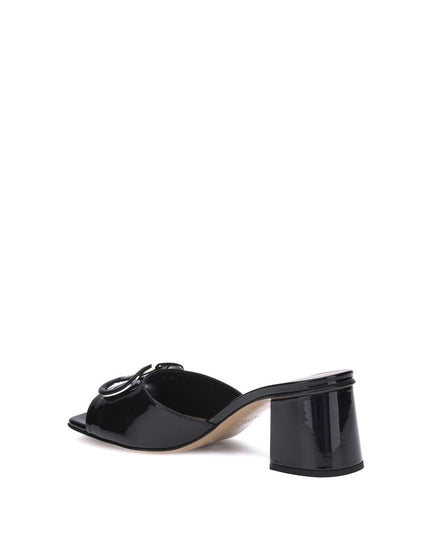 Valentino Garavani Black Calf Leather Bos Taurus Flat Sandals