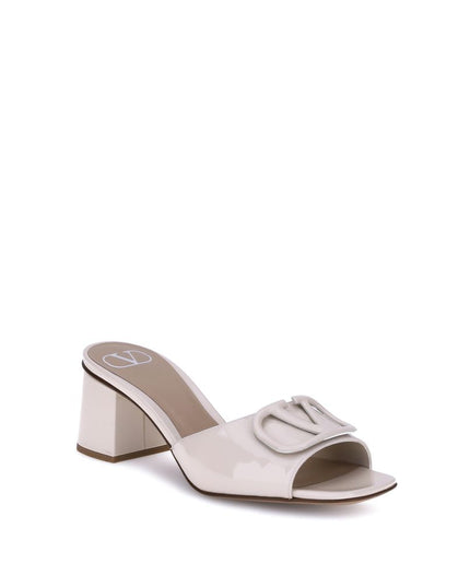 Valentino Garavani Cream Calf Leather Bos Taurus Flat Sandals