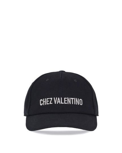 Valentino Garavani Black Cotton Cap (Baseball Hat)