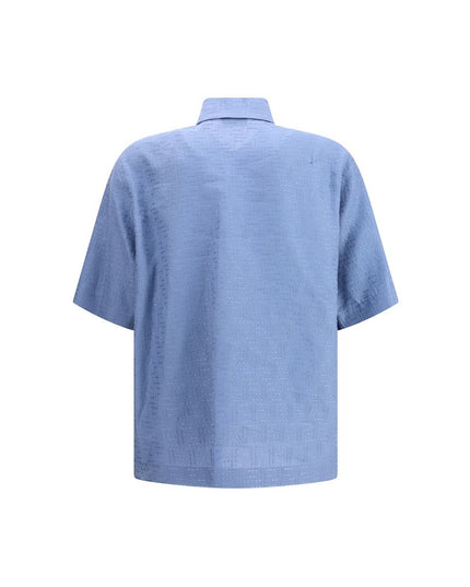 Fendi Light Blue Linen Shortsleeve Shirt