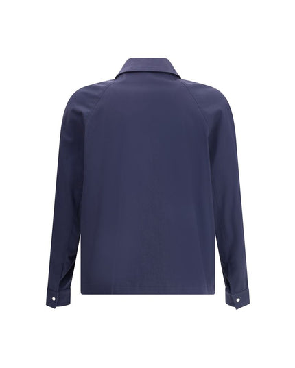 Fendi Blue Cotton Biker Jacket