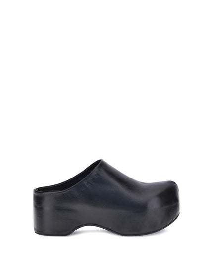 Marni Black Calf Leather Bos Taurus Clogs