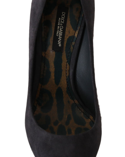 Dolce & Gabbana Gray Suede Leather Stiletto  Shoes Heels