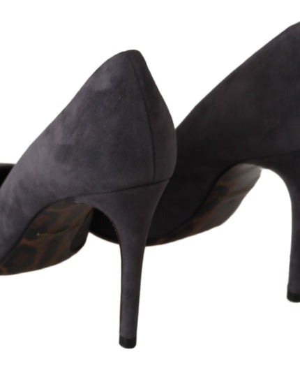 Dolce & Gabbana Gray Suede Leather Stiletto  Shoes Heels