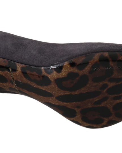 Dolce & Gabbana Gray Suede Leather Stiletto  Shoes Heels