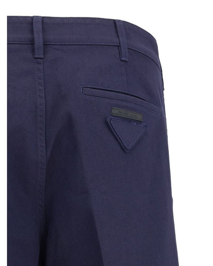 Prada Blue Cotton Chino Pants