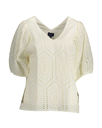 Gant White Cotton Women T-Shirt