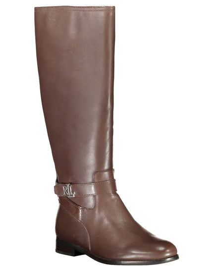 Ralph Lauren Brown Leather Women Boot
