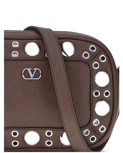 Valentino Garavani Brown Calf Leather Bos Taurus Shoulder Bag