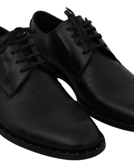 Dolce & Gabbana Black Leather Derby Formal Shoes