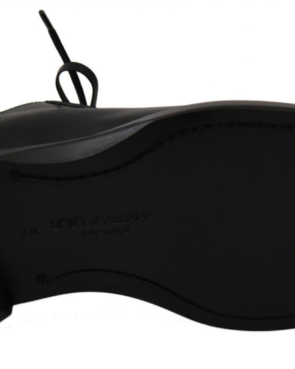 Dolce & Gabbana Black Leather Derby Formal Shoes