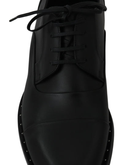 Dolce & Gabbana Black Leather Derby Formal Shoes