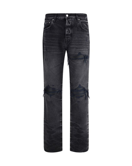 Amiri Black Cotton Straight-Leg Jeans