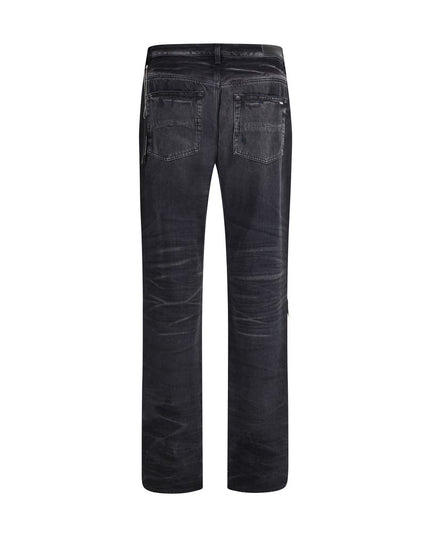 Amiri Black Cotton Straight-Leg Jeans
