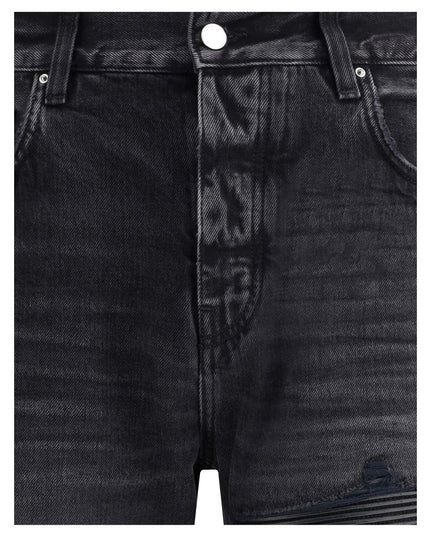 Amiri Black Cotton Straight-Leg Jeans