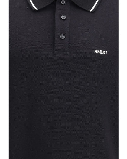 Amiri Black Cotton Polo Shirt