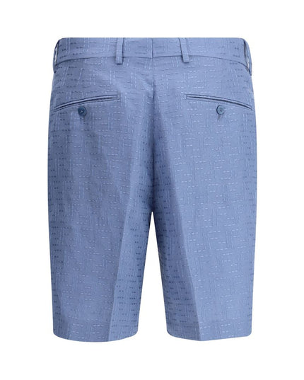 Fendi Light Blue Linen Bermuda Shorts