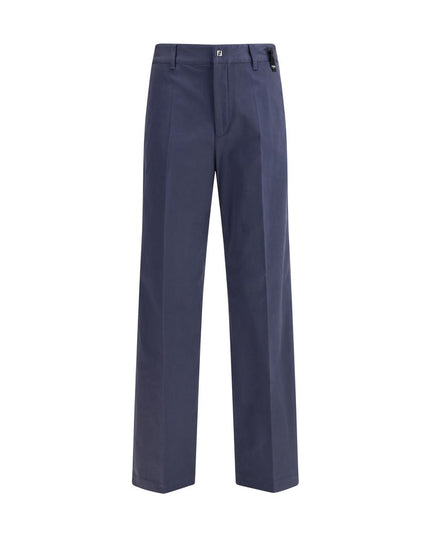 Fendi Blue Cotton Casual Pants