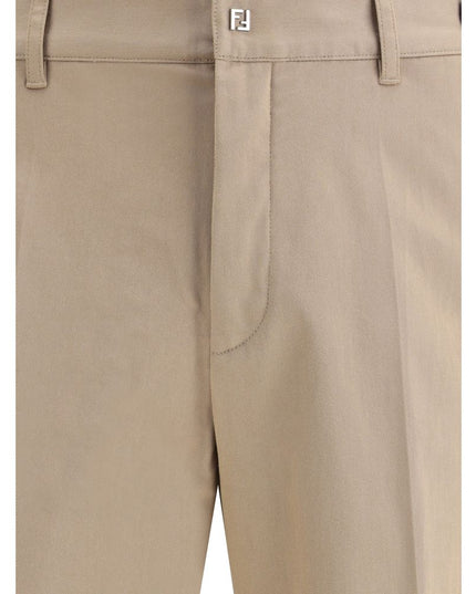 Fendi Brown Cotton Casual Pants