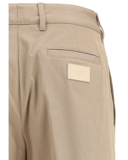 Fendi Brown Cotton Casual Pants