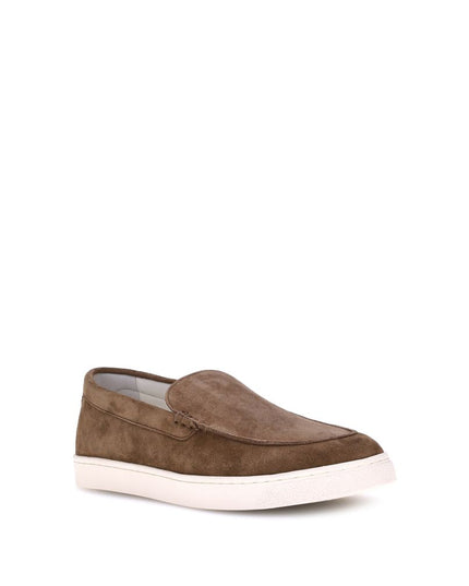 Brunello Cucinelli Brown Calf Leather Bos Taurus Low Top Sneakers