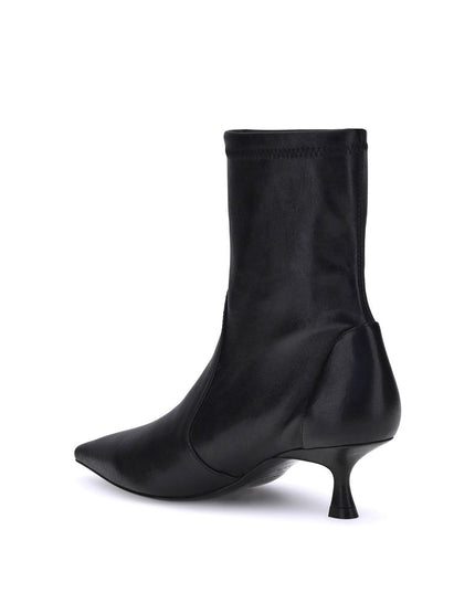 Stuart Weitzman Black Calf Leather Bos Taurus Ankle Boots