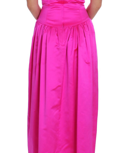 Dolce & Gabbana Pink Silk Long Sheath Ball Gown Dress