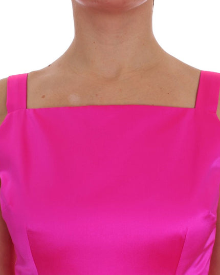 Dolce & Gabbana Pink Silk Long Sheath Ball Gown Dress