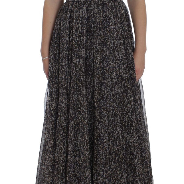 Dolce & Gabbana Dark Silk Shift Gown Full Length Dress
